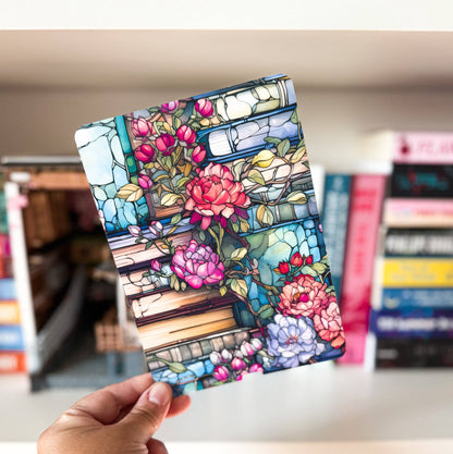 Stained Glass Design Kindle Case Insert Books and Floral Stained Glass Kindle Insert