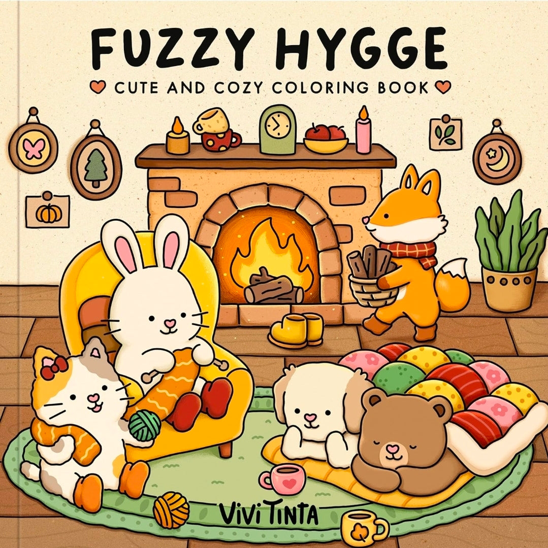 Fuzzy Hygge Cute and Cozy Coloring Book by Vivian Tinta